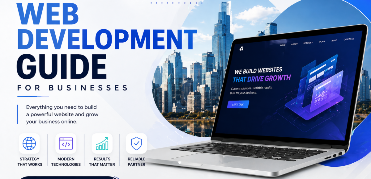 Complete web development guide for businesses clean corporate banner