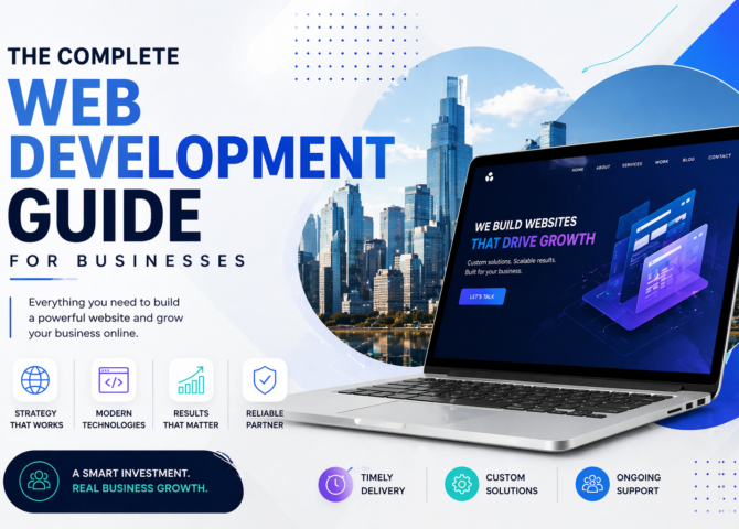 Complete web development guide for businesses clean corporate banner